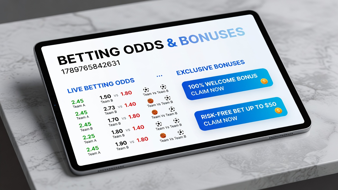 Chart displaying bonus types such as deposit matches, free bets, and cashback offers with examples of how they modify effective betting odds