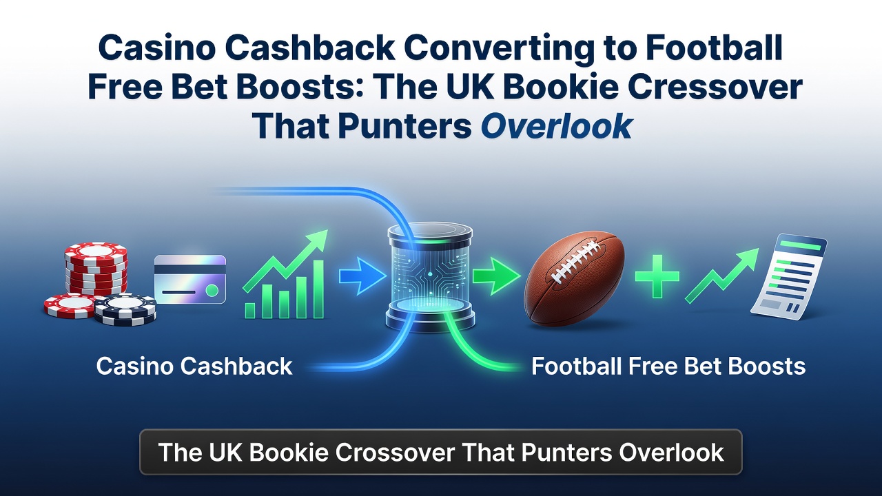 Football match betting interface showing free bet boost options derived from casino cashback balances