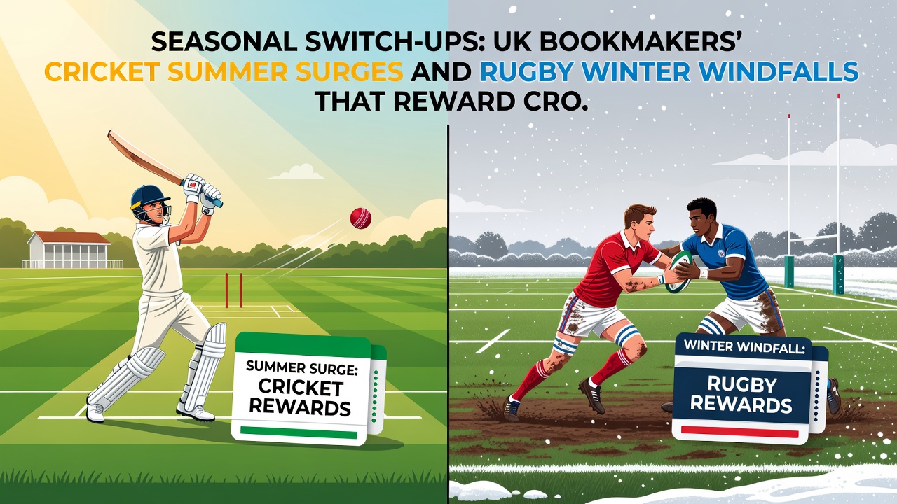 Rugby winter promotions and cricket accumulator options highlighted on a UK betting site interface
