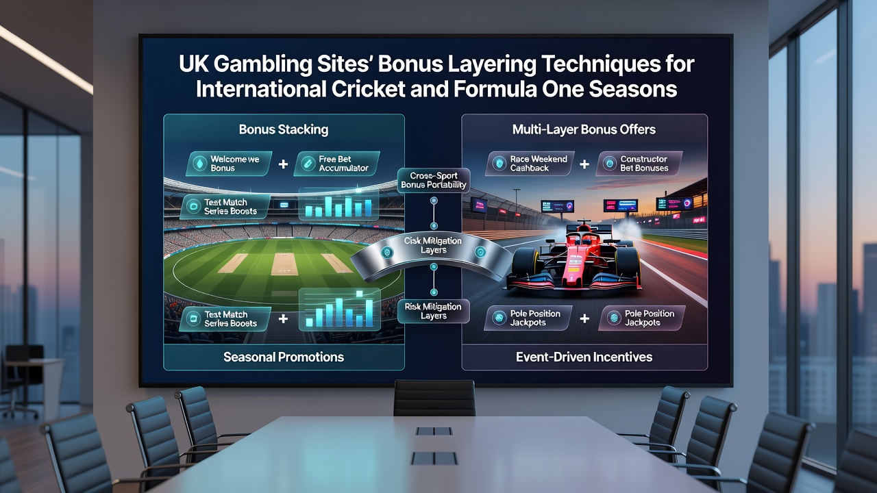 Diagram showing bonus flow between cricket and Formula One promotions on UK sites